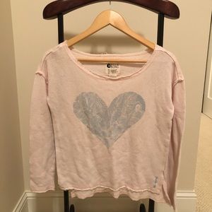 Pink Billabong top with Blue Heart